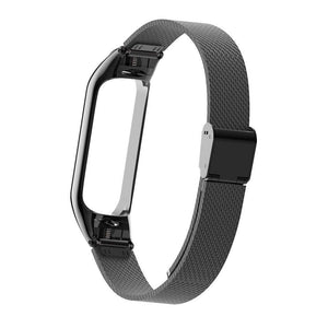 Remienok pre Xiaomi Mi Band 3/4 oceľ. miláno, easy click, čierna