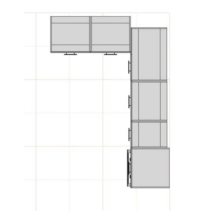 Rohová kuchyňa Brick ľavý roh 240x160 cm (čierna/dub craft) - ROZBALENÉ