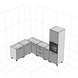 Rohová kuchyňa Brick ľavý roh 300x182 cm  - II. akosť