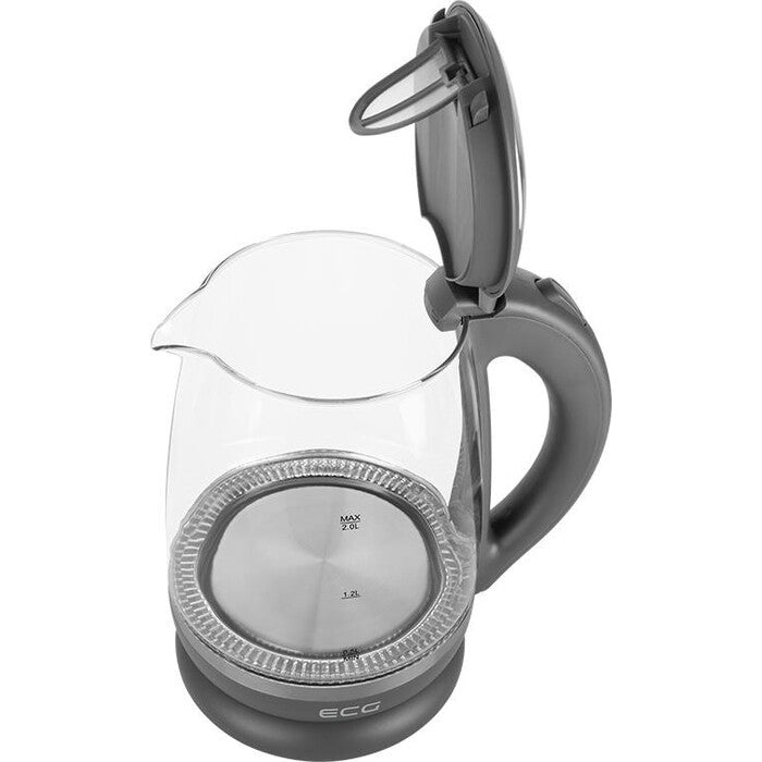 Rýchlovarná kanvica ECG RK 2020 Grey Glass, sivá, 2l