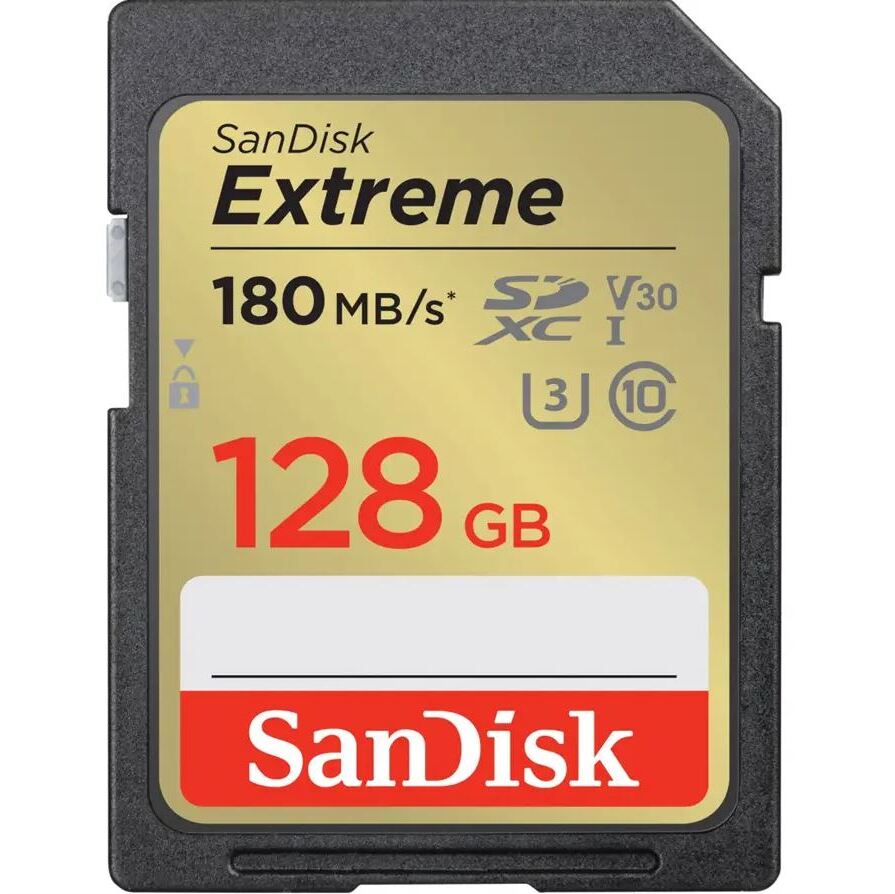 SanDisk Extreme 128GB SDXC 180MB/s, Class 10