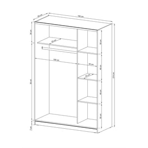 Šatníková skriňa Dimona - 150x214x63 (biela)