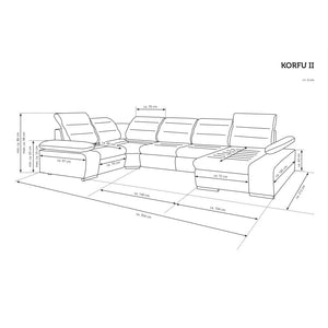 Sedacia súprava v tvare U rozkladacia Korfu II  ľavý roh-II.akosť