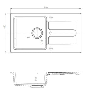 Set drezu Alveus CORTINA 140/81 + batéria Tonia ROZBALENÉ