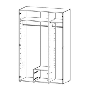 Skriňa Itaka 12 - 120x185x54 cm (biela)