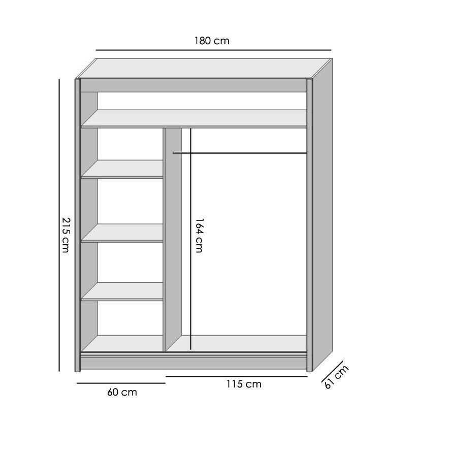 Skriňa Oslo 180x215x61 (biela) - II. akosť