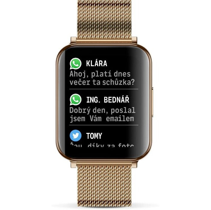 Smart hodinky Aligator Watch Life, 3x remienok, zlaté VADA VZHĽAD