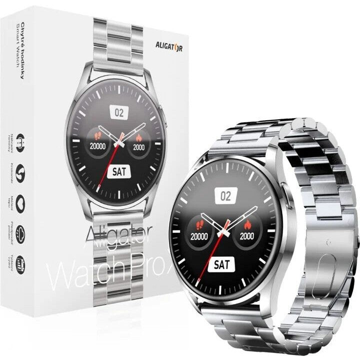 Smart hodinky Aligator Watch Pro X, 3 remienky, strieborná POUŽIT