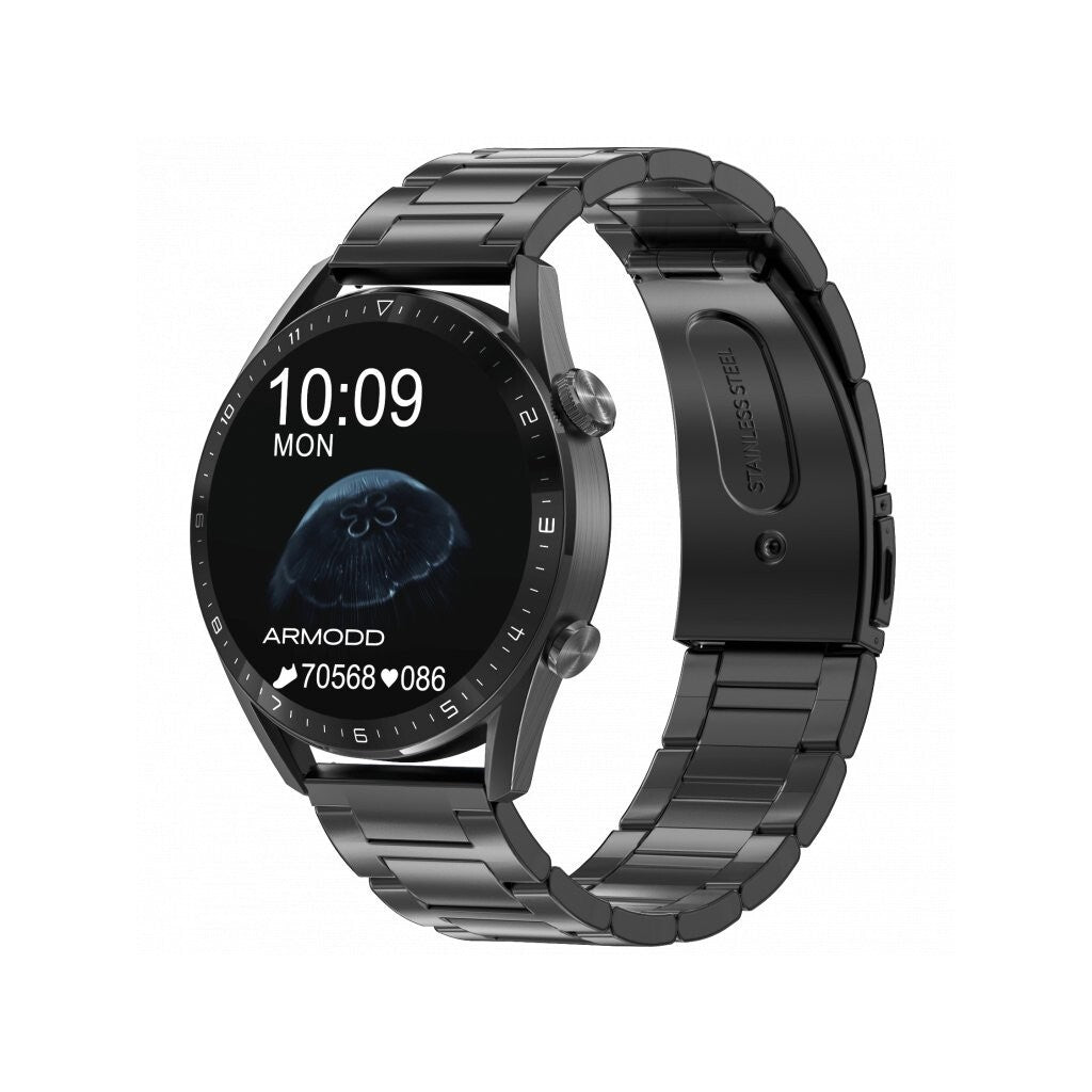 Smart hodinky Armodd Silentwatch 5 Pro, kovový remienok, čierna