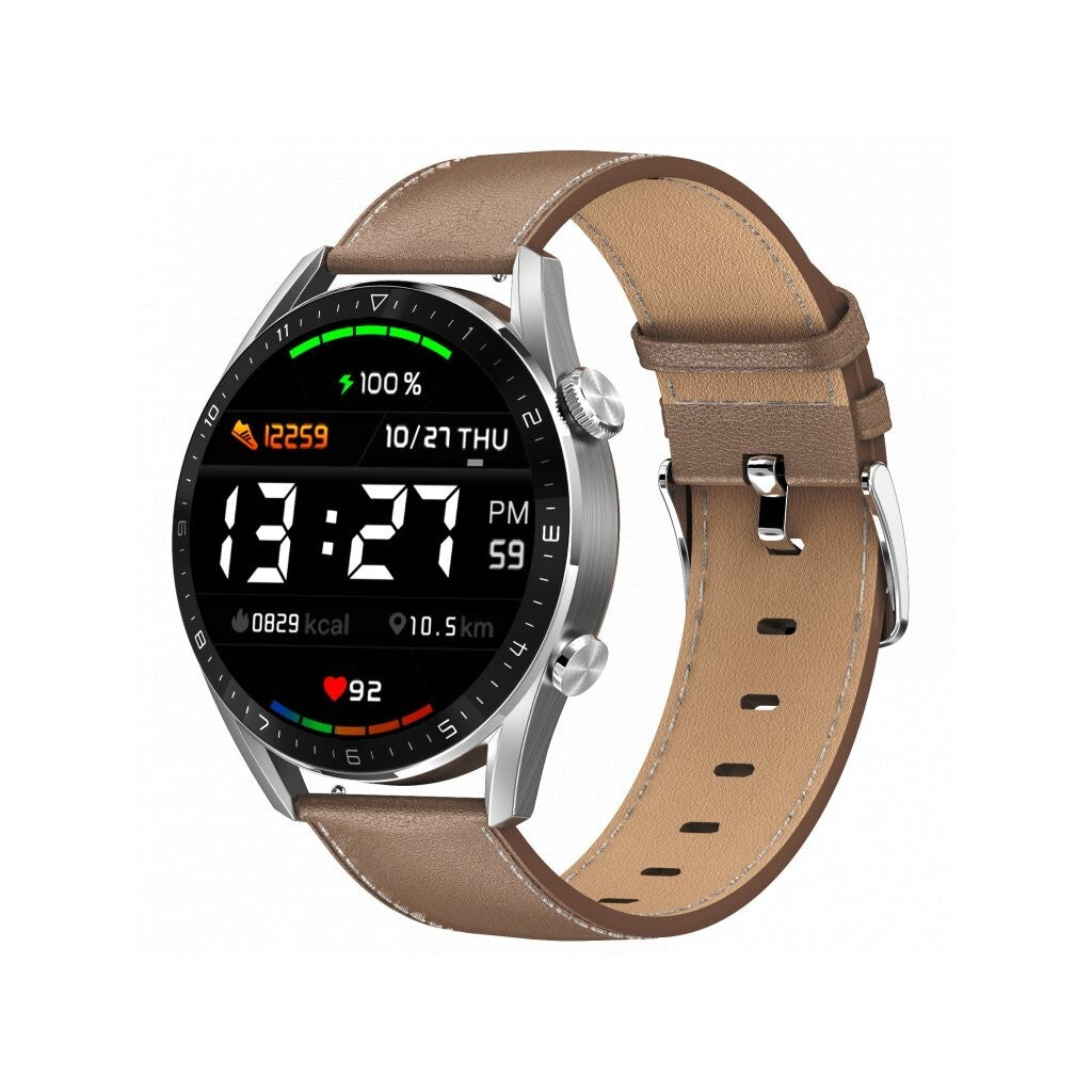 Smart hodinky Armodd Silentwatch 5 Pro, kožený rem., strieborná