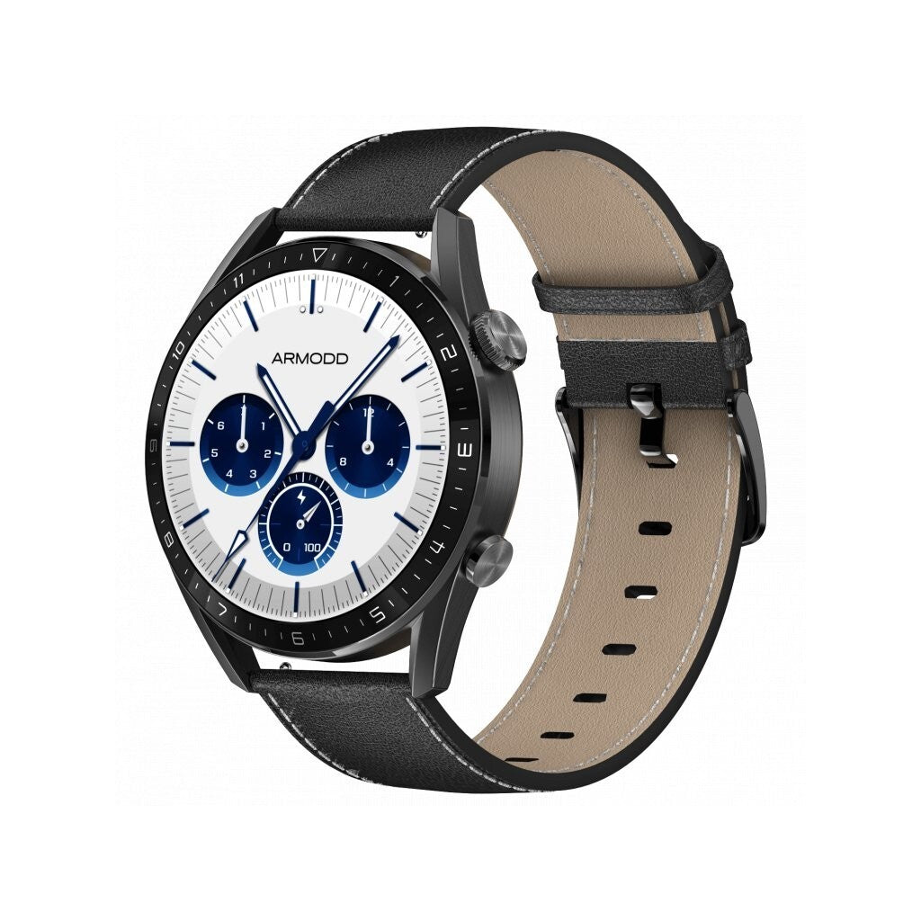 Smart hodinky Armodd Silentwatch 5 Pro, kožený remienok, čierna