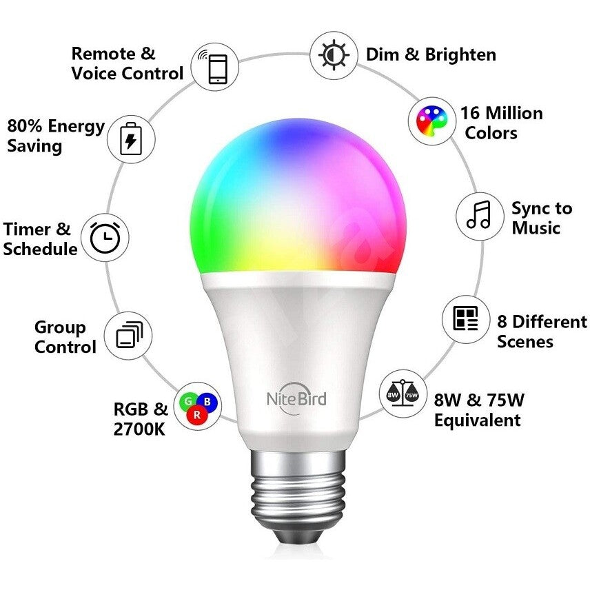 SMART LED žiarovka Gosund WB4-2, 2700K, biela+RGB, 2ks