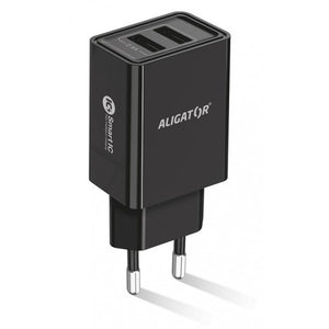 Smart nabíjačka Aligator 2,4A, 2xUSB, USB-C, čierna