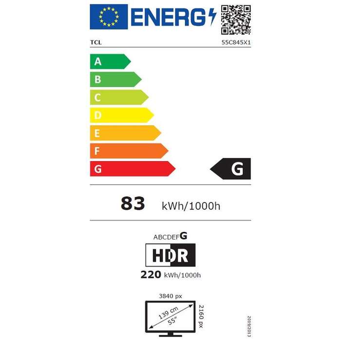 Smart televízia TCL 55C845 (2023) / 55&quot; (139 cm)