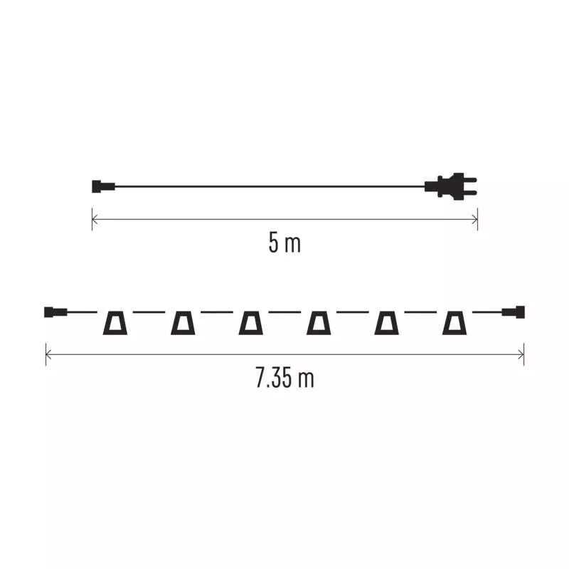 Spojovacia svetelná reťaz Emos DCPZ01 START SET, 7,35 m