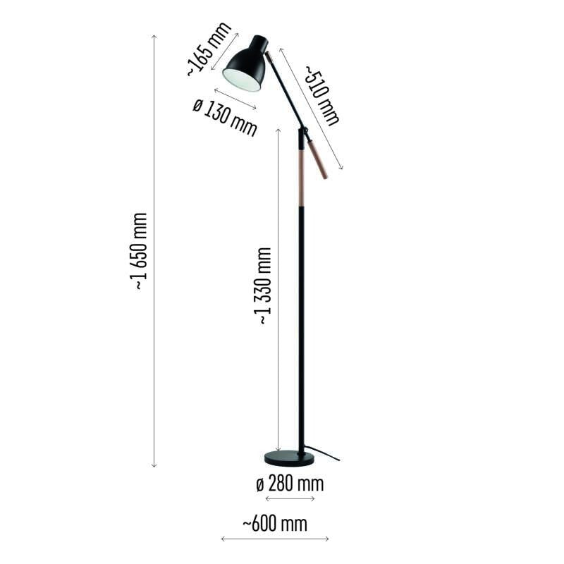 Stojacia lampa Edward Emos Z7606, čierna POŠKODENÝ OBAL