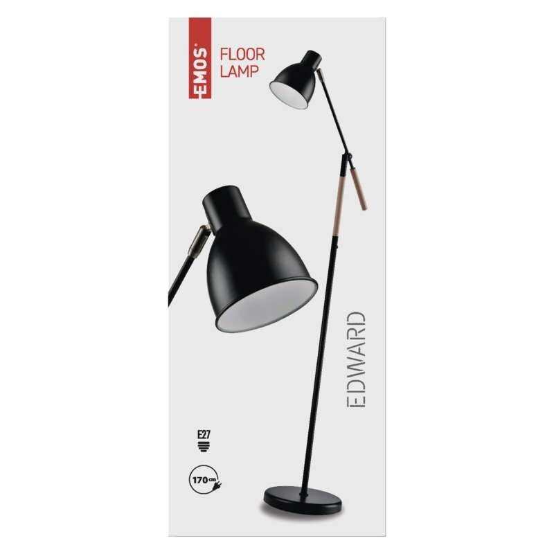 Stojacia lampa Edward Emos Z7606, čierna POŠKODENÝ OBAL