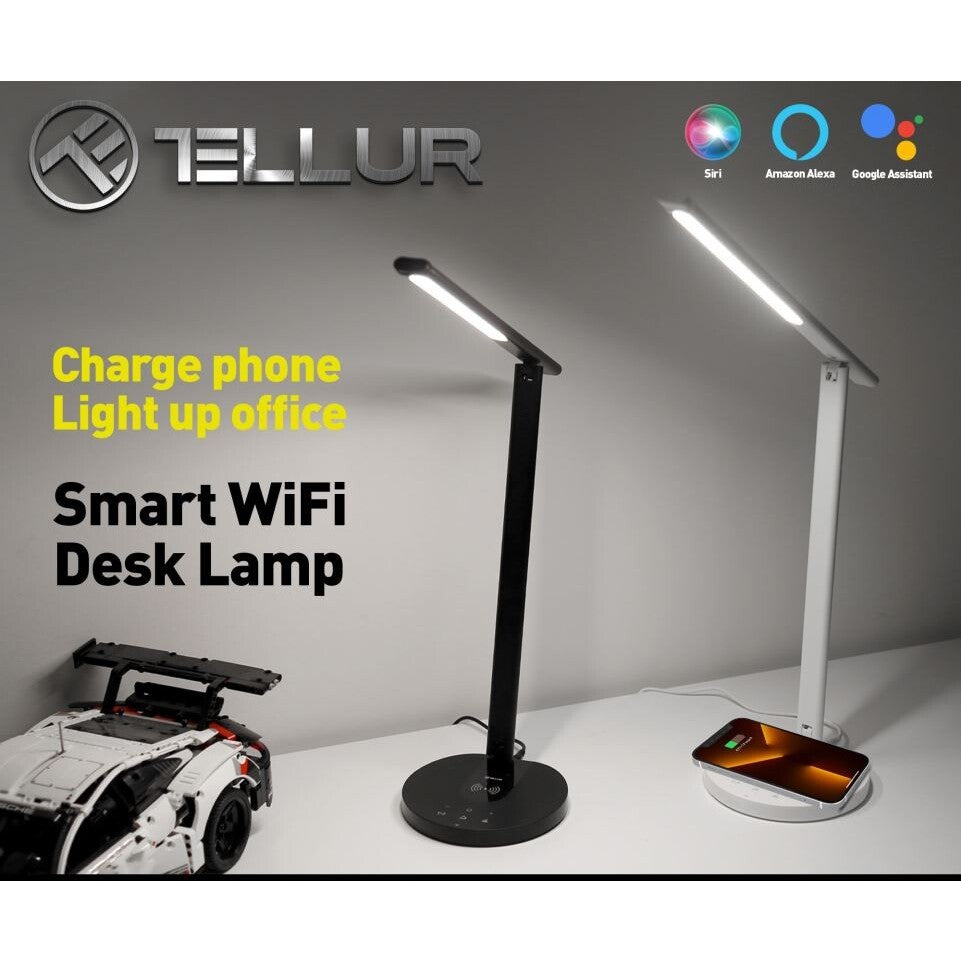 Stolná lampa Tellur Smart Light WiFi s nabíjaním, čierna