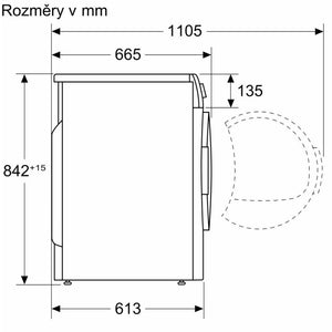 Sušička bielizne Bosch WTX87K00BY, A+++, 9 kg