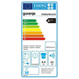 Sušička bielizne Gorenje DNE83/BGLNCZ, A+++, 8 kg VADA VZHĽADU, ODRENINY