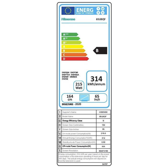 Televízor Hisense 65U8QF / 65&quot; (163 cm) POUŽITÉ