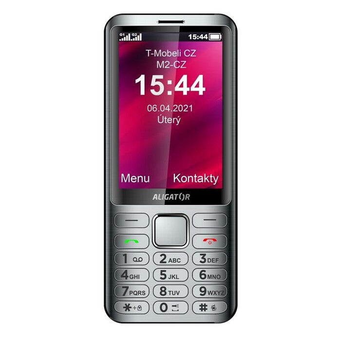 Tlačidlový telefón Aligator D950 Dual sim, strieborná POUŽITÉ, NE