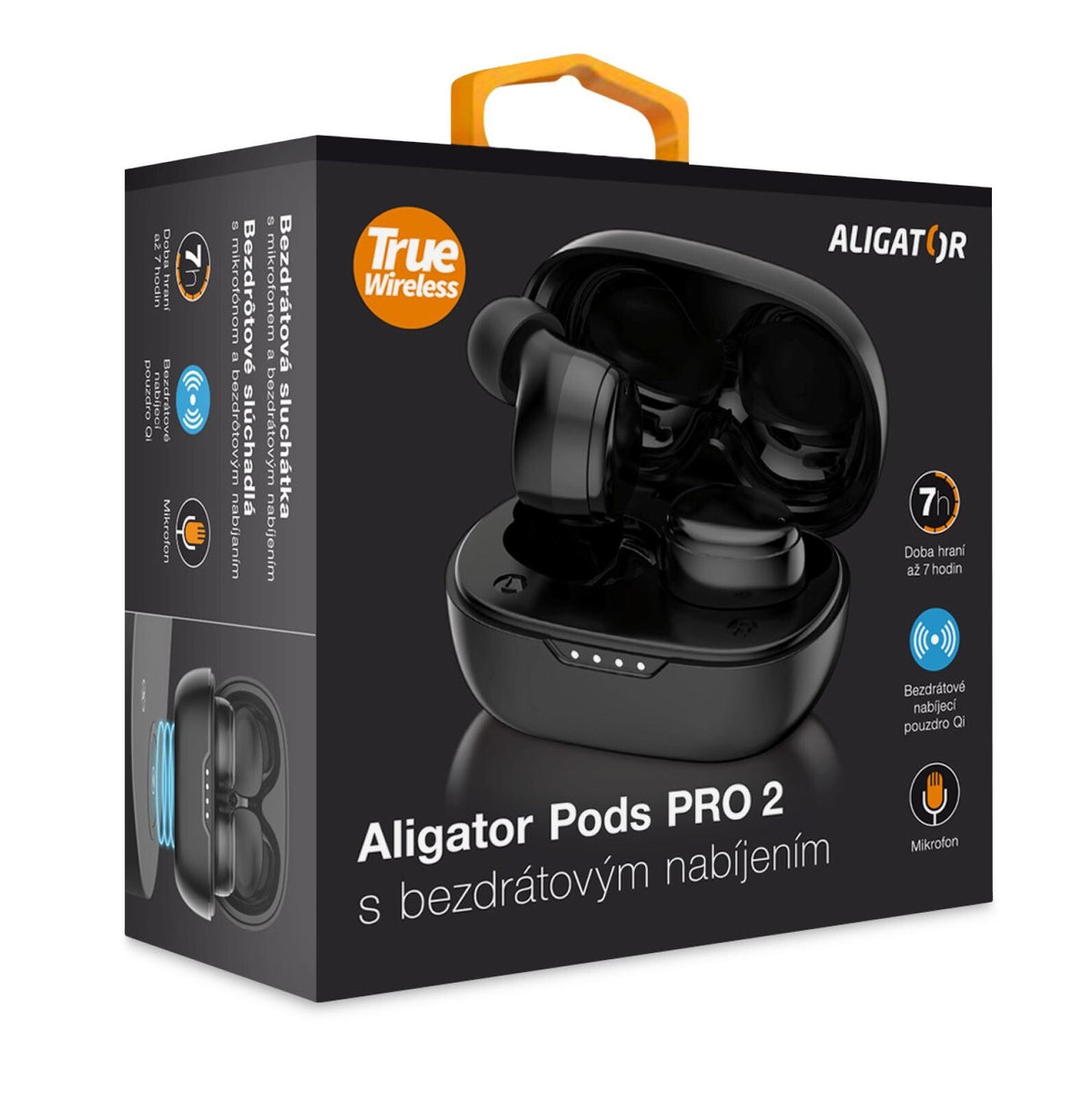 True Wireless slúchadlá ALIGATOR PODS PRO 2, čierna