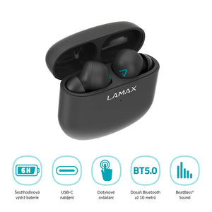 True Wireless slúchadlá Lamax Trims1, čierna POŠKODENÝ OBAL