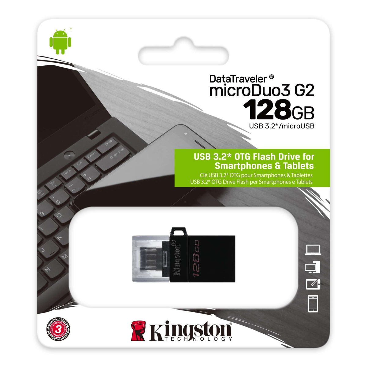 USB kľúč 128GB Kingston DT MicroDuo, 3.0 (DTDUO3G2/128GB)