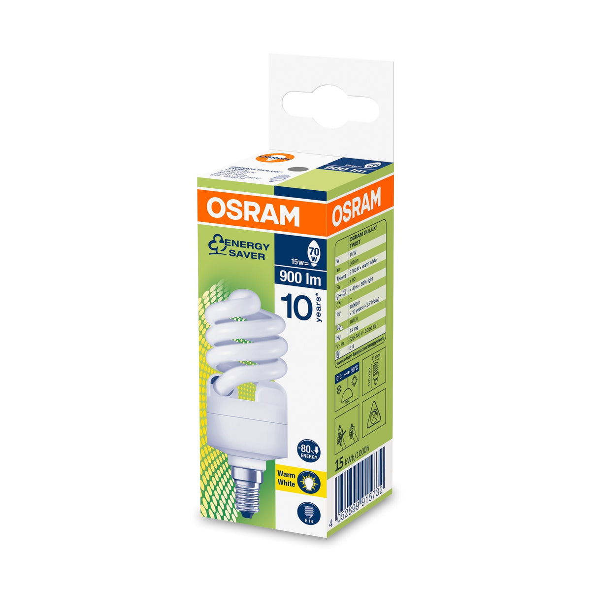 Úsporná žiarivka Osram MTW, E14, 15W, teplá biela