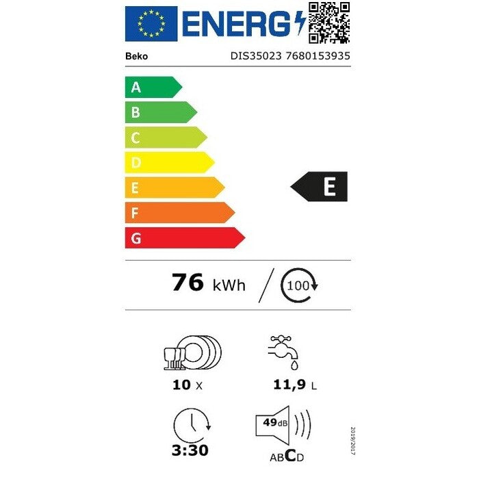 Vestavná umývačka riadu Beko DIS35023, 45cm