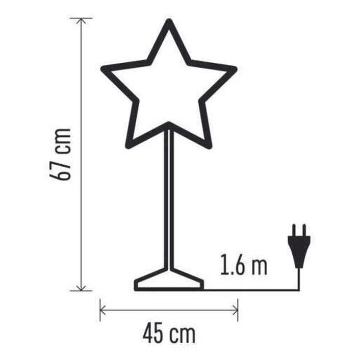 Vianočná hviezda papierová so zlatým stojanom Emos DCAZ15, 45 cm