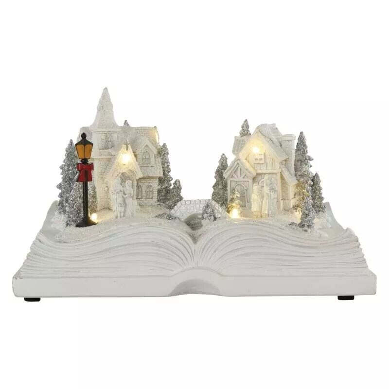 Vianočná LED dedinka - kniha Emos DCLW21, teplá biela, 12,5 cm