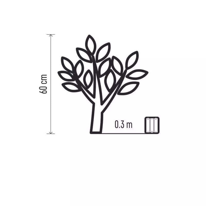 Vianočná vetvička s perlami Emos DCTW08, teplá biela, 60 cm