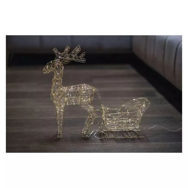 Vianočné LED sobie záprahov Emos DCFC28, teplá biela, 47 cm