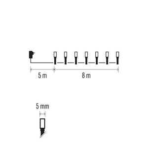 Vianočné osvetlenie Emos D4AW02, teplá biela, 8m