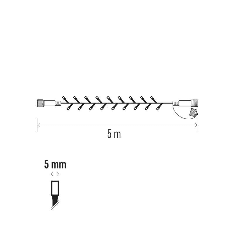 Vianočné osvetlenie Emos ZY1439, spojovacie, teplá biela, 5 m