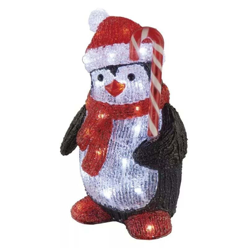 Vianočný LED tučniak Emos DCFC24, studená biela, 30,5 cm