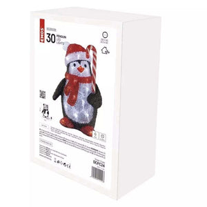 Vianočný LED tučniak Emos DCFC24, studená biela, 30,5 cm