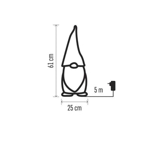 Vianočný škriatok Emos DCFC05, studená biela, 61cm