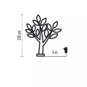 Vianočný svietiaci stromček s bobuľami Emos DCTW14, 120 cm