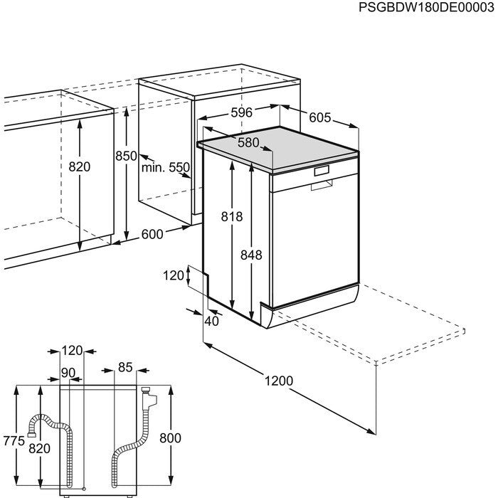 Voľne stojaca umývačka riadu AEG Mastery FFB62700PW, 60cm POŠKODE