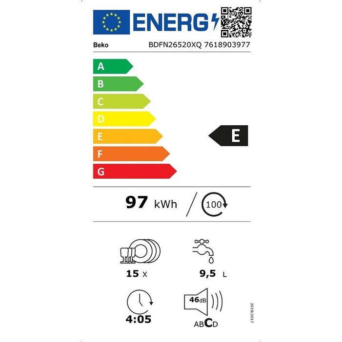 Voľne stojaca umývačka riadu Beko BDFN26520XQ, 60 cm