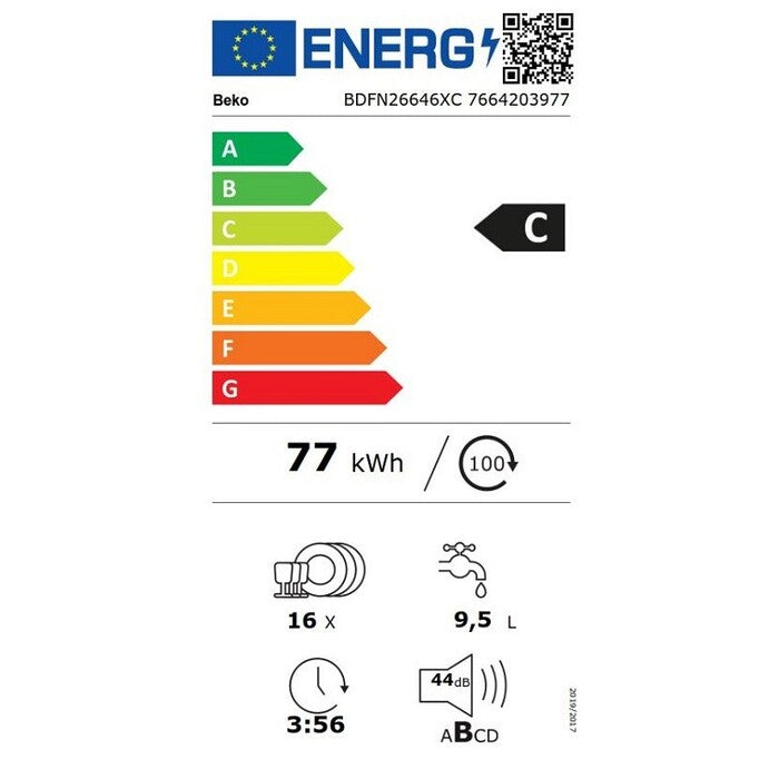 Voľne stojaca umývačka riadu Beko BDFN26646XC, 60 cm VADA VZHĽADU