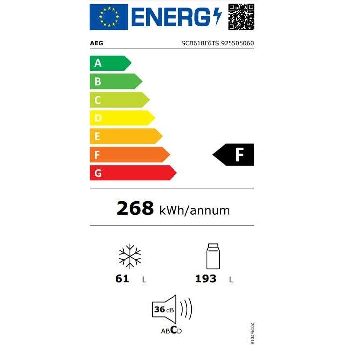 Vstavaná kombinovaná chladnička AEG SCB618F6TS