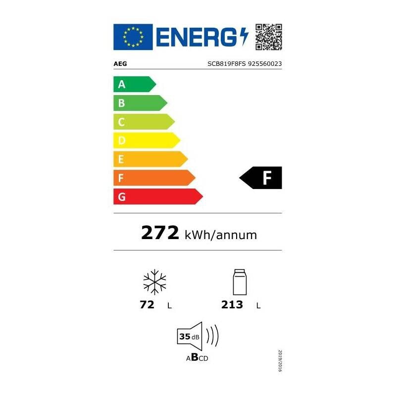 Vstavaná kombinovaná chladnička AEG SCB819F8FS