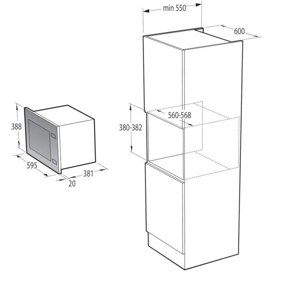 Vstavaná mikrovlnná rúra Gorenje BM251SG2WG