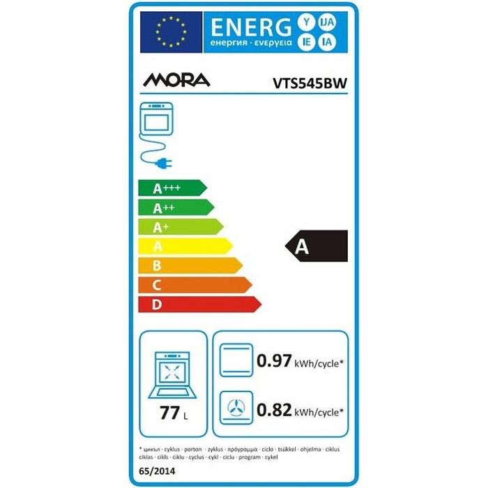 Vstavaná rúra Mora VTS 545 BW