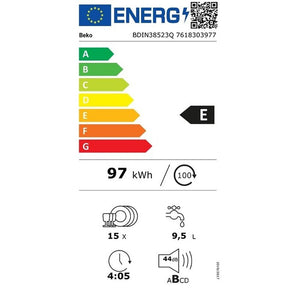 Vstavaná umývačka riadu Beko BDIN38523Q, 60 cm