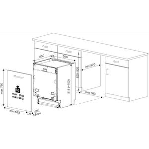 Vstavaná umývačka riadu Beko DIN48532, 60cm, 15sád